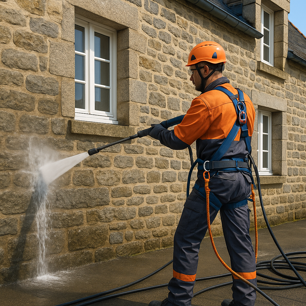 Nettoyage de façades, toitures, gouttières et extérieurs
