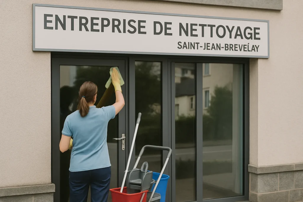Équipe professionnelle nettoyant un appartement à Saint-Jean-Brevelay avec des équipements modernes.
