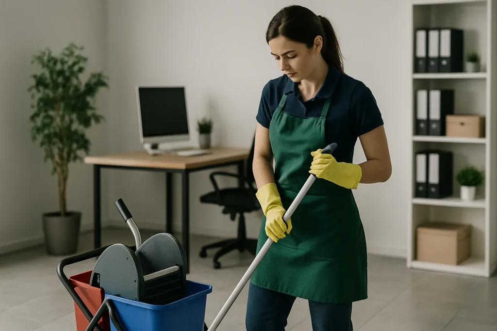 Techniciens de nettoyage professionnels à Rieux nettoyant un appartement insalubre.