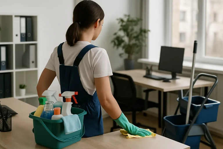 Intérieur d'un appartement à Pluneret avant nettoyage, avec des objets en désordre.