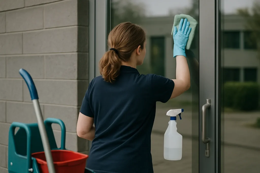 Équipe professionnelle nettoyant un appartement à Carentoir avec équipement moderne.
