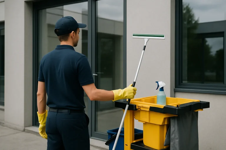 Vue aérienne de MEUCON montrant des bâtiments propres et bien entretenus.