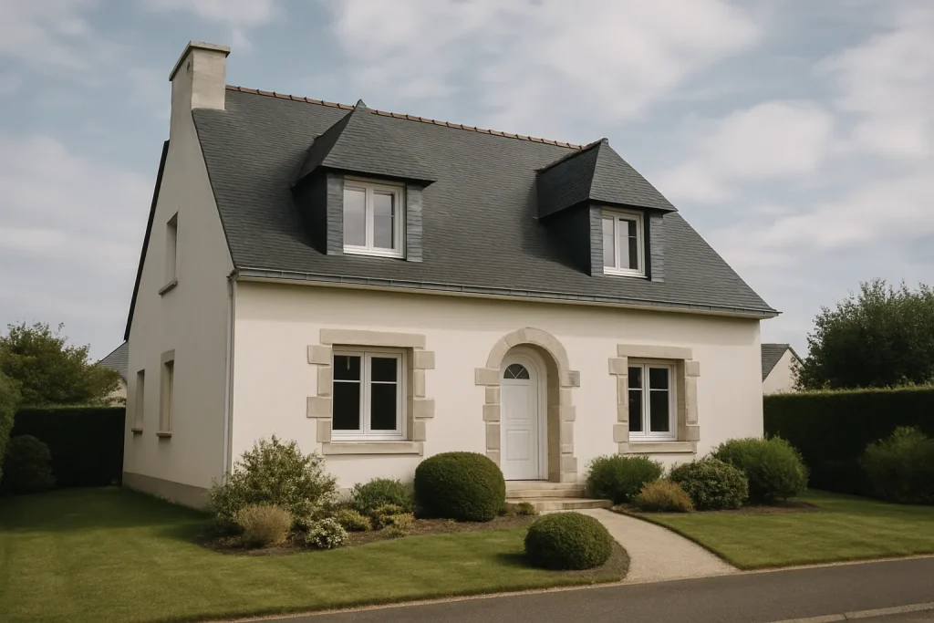 Maison familiale à Ploemeur avec jardin visible, nécessitant désinfection