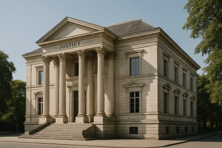 Bâtiment judiciaire de Vannes, façade classique, éclairage de jour